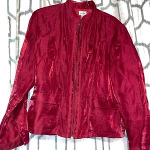 Chico Blazer size 2 red color with zipper